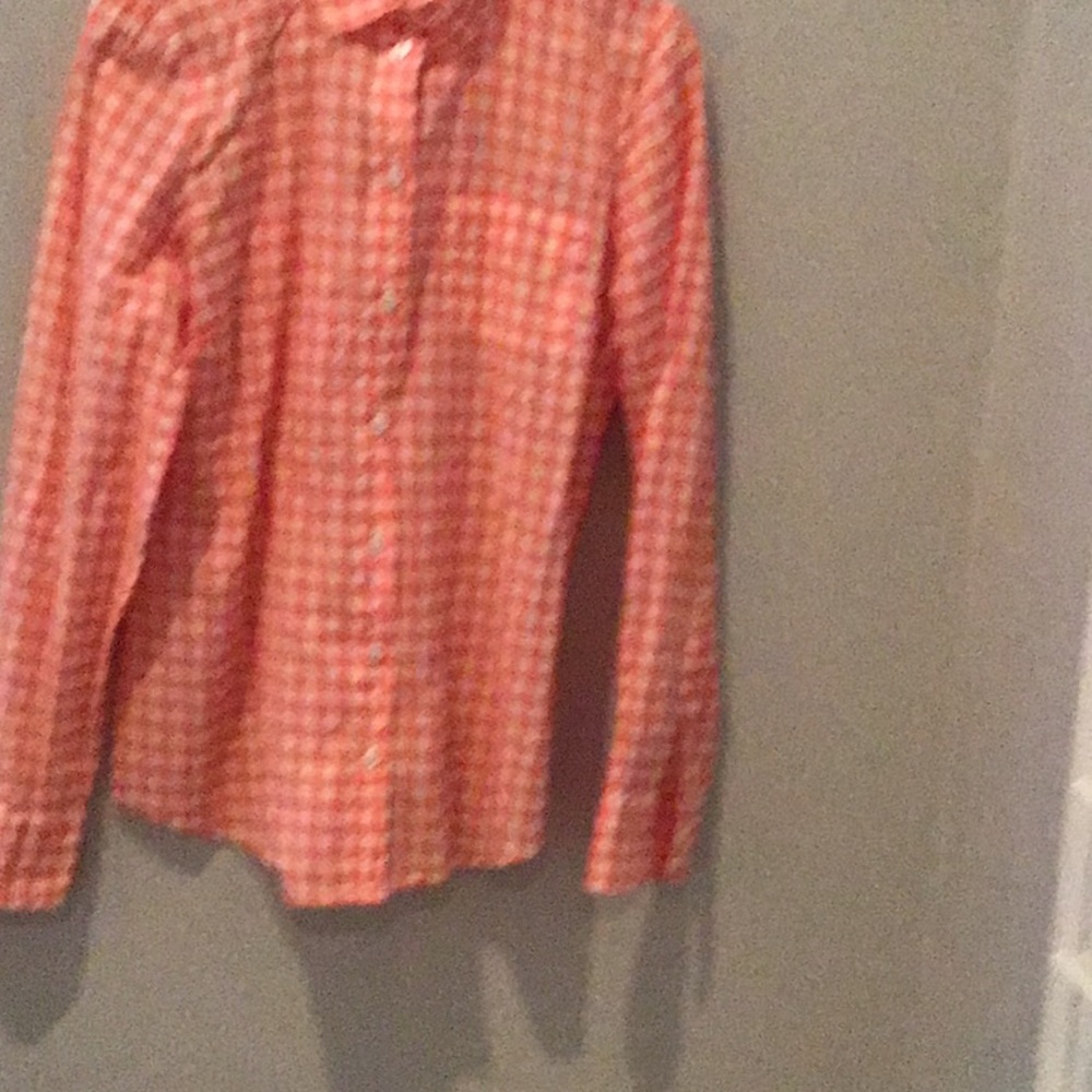 J crew cotton gingham shirt.